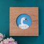 Swan Hand Embroidery Framed Art, thumbnail 1 of 5