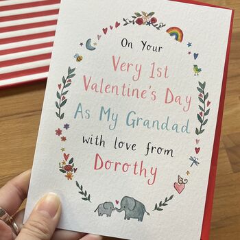 Personalised Very 1st Valentine's Day Grandad Card, 3 of 3