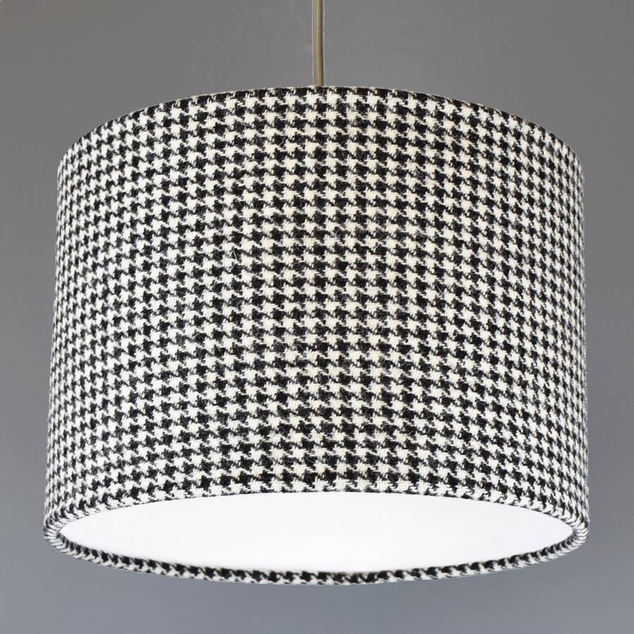 Black And White Dogtooth Harris Tweed Lampshade By Quirk Black And White Dogtooth Harris Tweed Lampshade