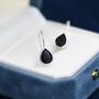 Onyx Black Cz Droplet Drop Hook Earrings, thumbnail 2 of 12