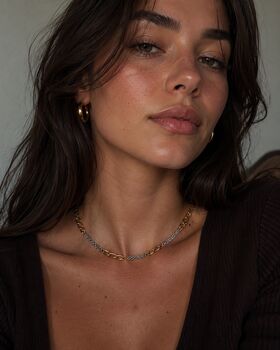 Two Tone Chain Necklace – Gold And Silver Layered Necklace, Waterproof Stainless Steel Mixed Metal Chain, Adjustable Everyday Stacking Necklace, 2 of 12