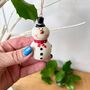 Ceramic Christmas Snowman Decoration, thumbnail 4 of 5