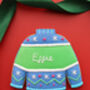 Biscuiteers Hand Iced Personalised Christmas Jumper Letterbox Biscuit, thumbnail 2 of 2