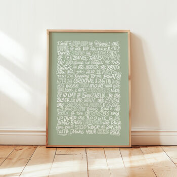 Rappers Delight, Sugarhill Gang Song Lyrics Wall Art, 5 of 9
