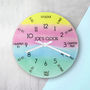 Personalised Colourful Large Learning Wall Clock Kids, thumbnail 2 of 2