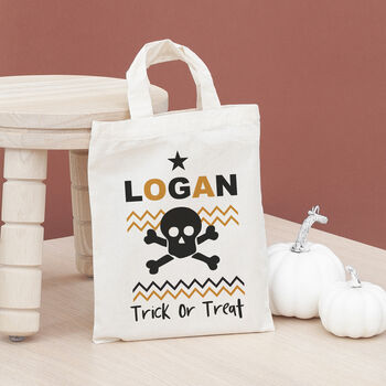 Personalised Cotton Halloween Trick Or Treat Bag, 10 of 12