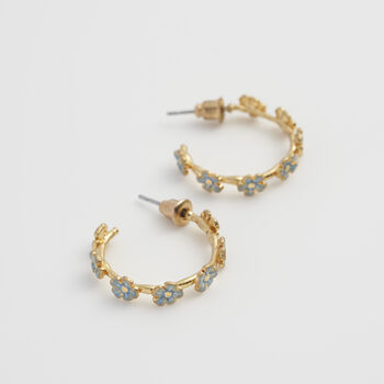 Forget Me Not Stud Hoop Earrings, 4 of 7