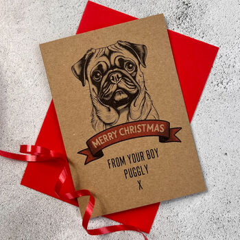 Personalised Pug Dog Christmas Card, 2 of 2