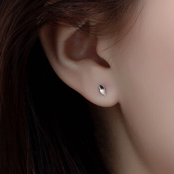 Sterling Silver Seashell Stud Earrings, 3 of 4