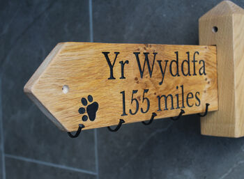 Wall Mounted Oak Coat Rack Inspired By Country Fingerpost Sign Posts, 3 of 11