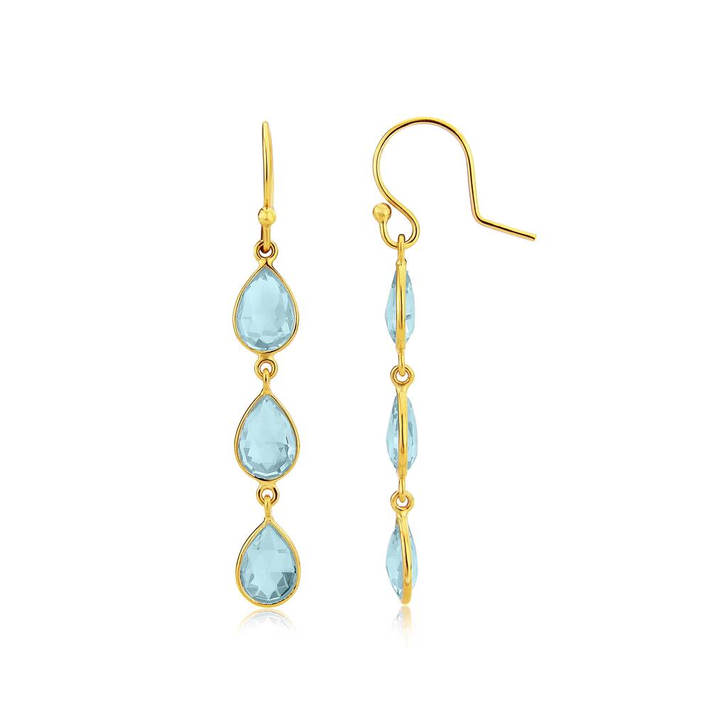 Monaco Gold Plated And Gemstone Drop Earrings By Auree Jewellery ...