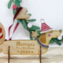 Personalised Dachshund Wooden Christmas Card, thumbnail 1 of 2