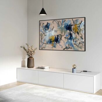 Large Blue Abstract Landscape Painting Authentic Art Contemporary, 2 of 3