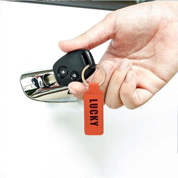 Personalised Leather Keychain – Custom Engraved Gift, 4 of 6