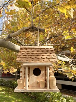 Cork Bird House Feeder Tree Hanging Bird Box, 5 of 11