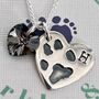 Personalised Heart Paw Print Initial Crystal Necklace, thumbnail 2 of 2