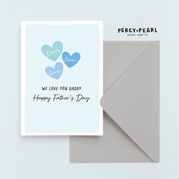 Personalised Two Hearts Father's Day Card, 3 of 5