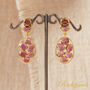 Red Garnet Statement Drop Stud Gold Silver Earrings, thumbnail 6 of 9