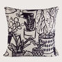 Black And Natural Linen Houseplant Cushion, thumbnail 1 of 4