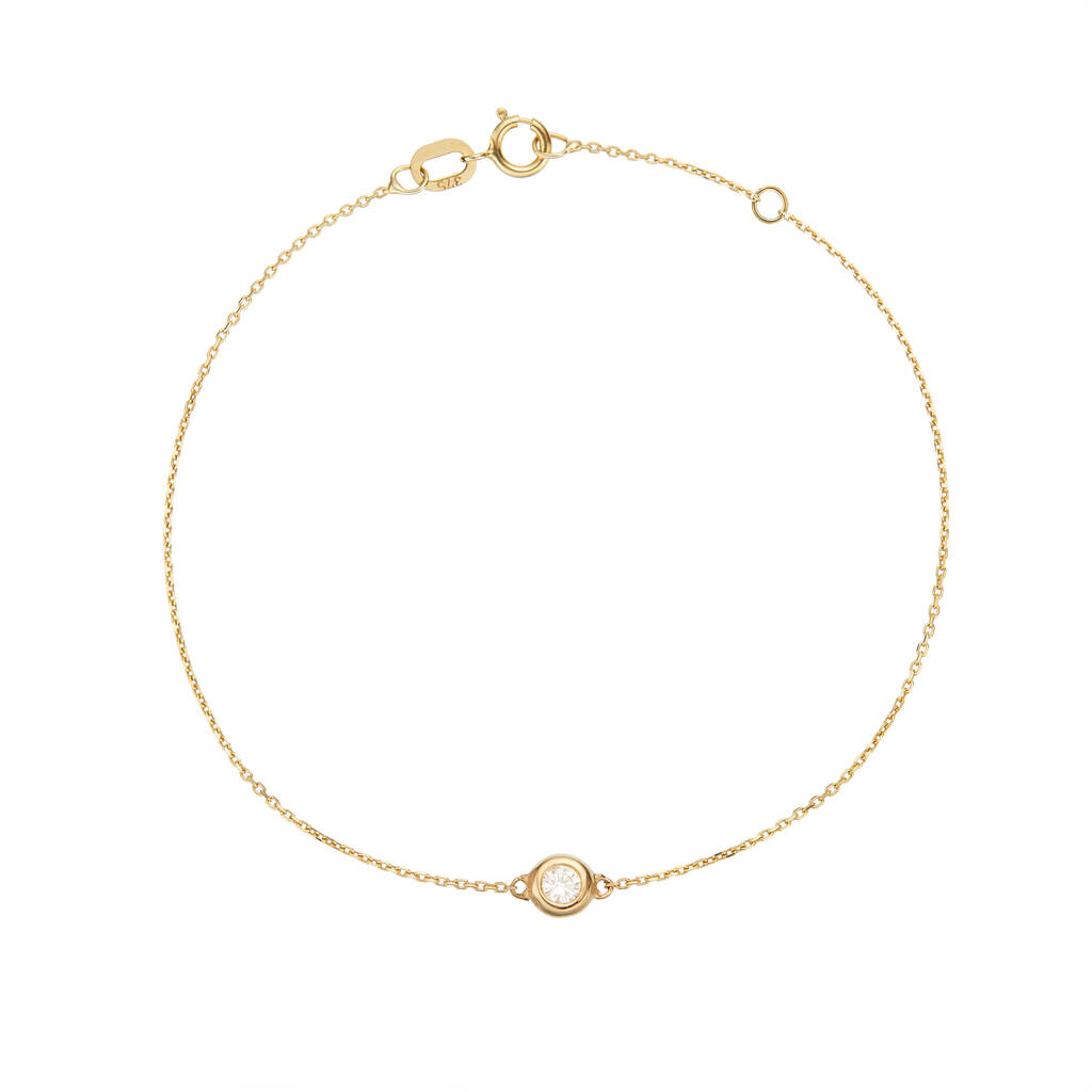Solid Gold Or White Gold Floating Diamond Bracelet By LILY & ROO