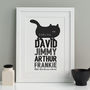 Cat Lovers Personalised Family Print, thumbnail 2 of 7