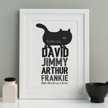 Cat Lovers Personalised Family Print, 2 of 7