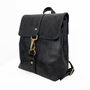 Handcrafted Small Black Leather Backpack, thumbnail 2 of 6