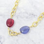 Statement Double Birthstone Pendant Necklace, thumbnail 1 of 3