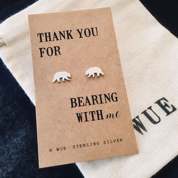 Silver Bear Earrings. Thank You Gift, 3 of 3