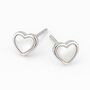 Sterling Silver Mother Of Pearl Heart Stud Earrings – 8mm, thumbnail 8 of 8