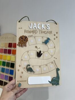 Personalised Kids Reward / Behaviour Chart Tracker Dinosaur, 4 of 5