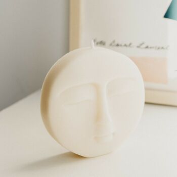 Moon Face Standing Candle Soy Wax Candle, 2 of 2