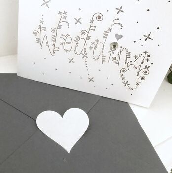 Laser Cut Wedding Word Love Diamond Card, 12 of 12