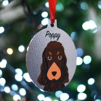 Cocker Spaniel Christmas Dog Decoration Personalised, 8 of 12