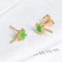 18 K Gold Plated Green Enamel Palm Tree Stud Earrings, thumbnail 3 of 9