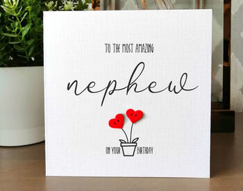 Personalised Birthday Card For Special Nephew, Handmade Card For Him, 2 of 3
