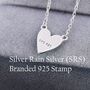 Lilac Purple Heart Pendant Necklace In Sterling Silver, thumbnail 7 of 11