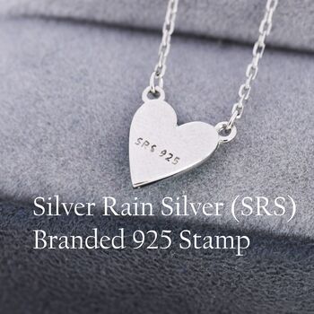 Lilac Purple Heart Pendant Necklace In Sterling Silver, 7 of 11