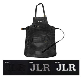 Personalised Full Grain Leather Apron In Black, 3 of 9