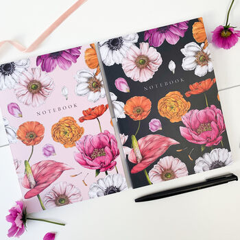 Set Of Two A5 Notebooks, Floral Brights, 2 of 3