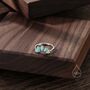 Aqua Green Opal Curved Chevron Ring Sterling Silver, thumbnail 2 of 10