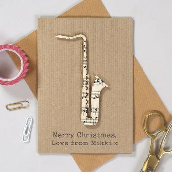 Personalised Music Lover Instrument Christmas Card, 7 of 8