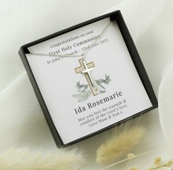 Personalised Keepsake Cross Necklace And Gift Box, 3 of 5