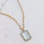 The Faceted Rectangle Blue Topaz Necklace Gold, thumbnail 3 of 8