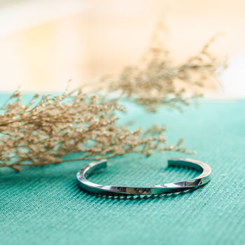 Minimalist Twisted Open Cuff Bracelet, 10 of 10