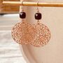 Gold Plated Mandala Earrings, thumbnail 7 of 7