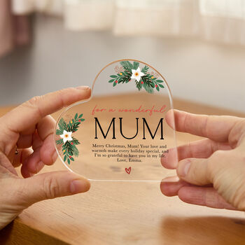 Personalised Mum Heart Plaque Holiday Gift, 4 of 5