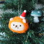 Lion With Christmas Hat Tree Decoration, thumbnail 3 of 3