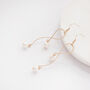 Gold Colour Snake Chain And Pearl Drop Earrings, thumbnail 2 of 3