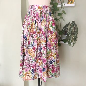 Field Of Flower Printed Cotton Midi Skirt, 3 of 7